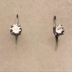 Loop leverback earrings diamond zirconia